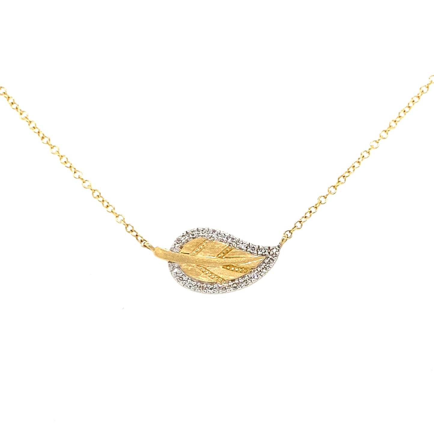 Gold Leaf Diamond Necklace