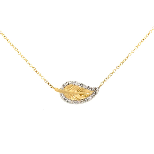 Gold Leaf Diamond Necklace