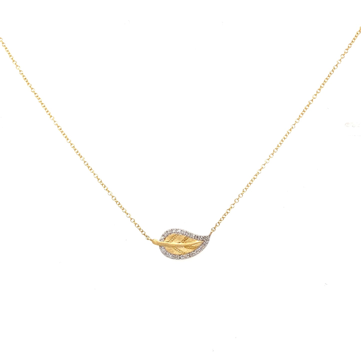 Gold Leaf Diamond Necklace