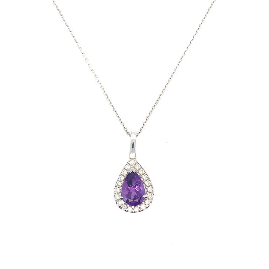 Purple with diamonds necklace