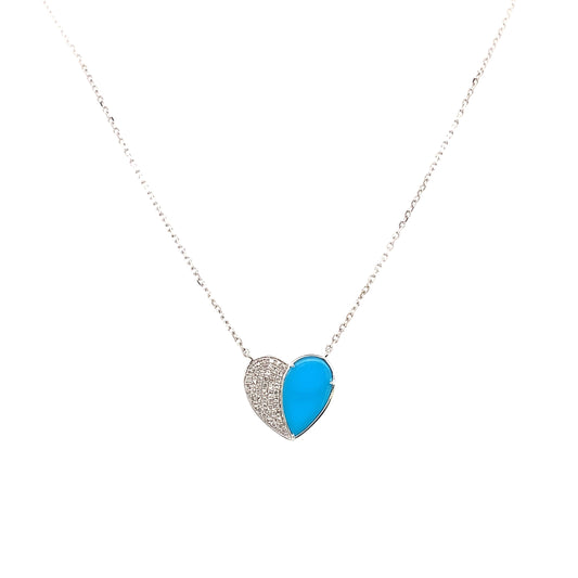 Blue and diamond heart